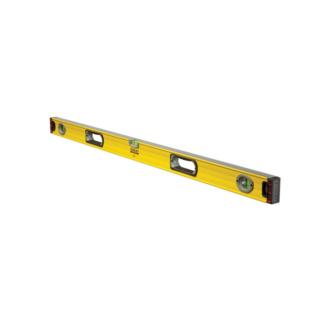 foto del prodotto trade shop - livella classica stanley con impugnatura 3 bolle multifunzione 3 bolle fai da te - -120 cm -