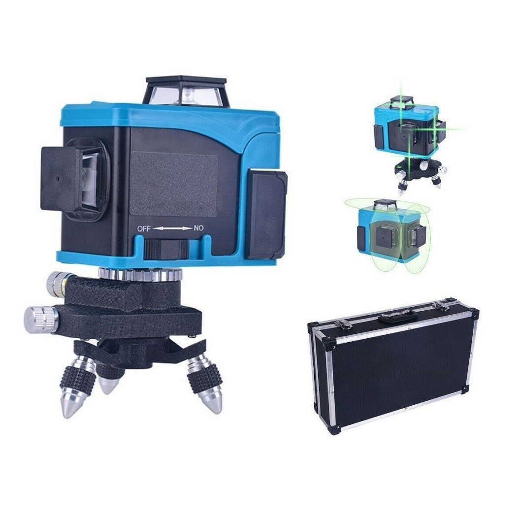 foto del prodotto trade shop livella laser tracciatore 12 linee autolivellante 360 con telecomando art.94460 