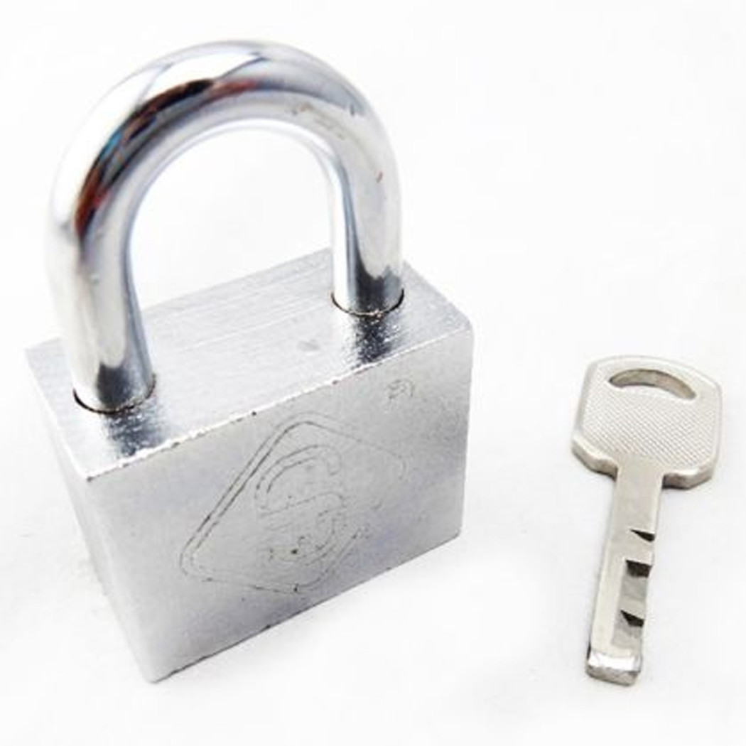 foto del prodotto trade shop lucchetto ad arco antifurto in acciaio sicurezza catenaccio 3 chiavi 50mm 