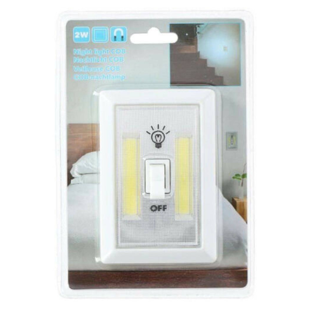 foto del prodotto trade shop luce notturna da notte 2xcob 2w a batterie sicurezza bambini con interruttore 
