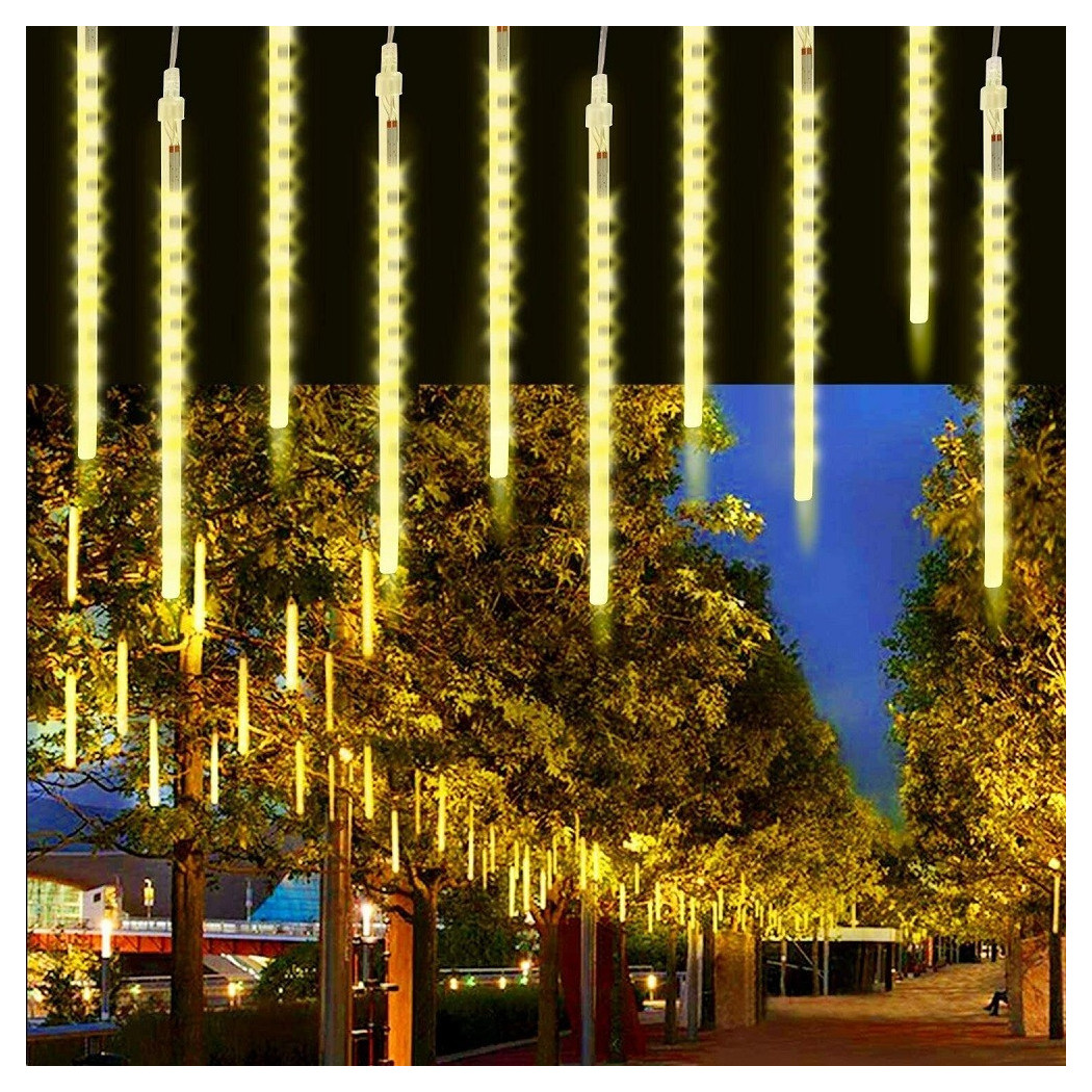 foto del prodotto trade shop luci di natale da esterno natalizie led effetto pioggia stella cadente meteoriti 