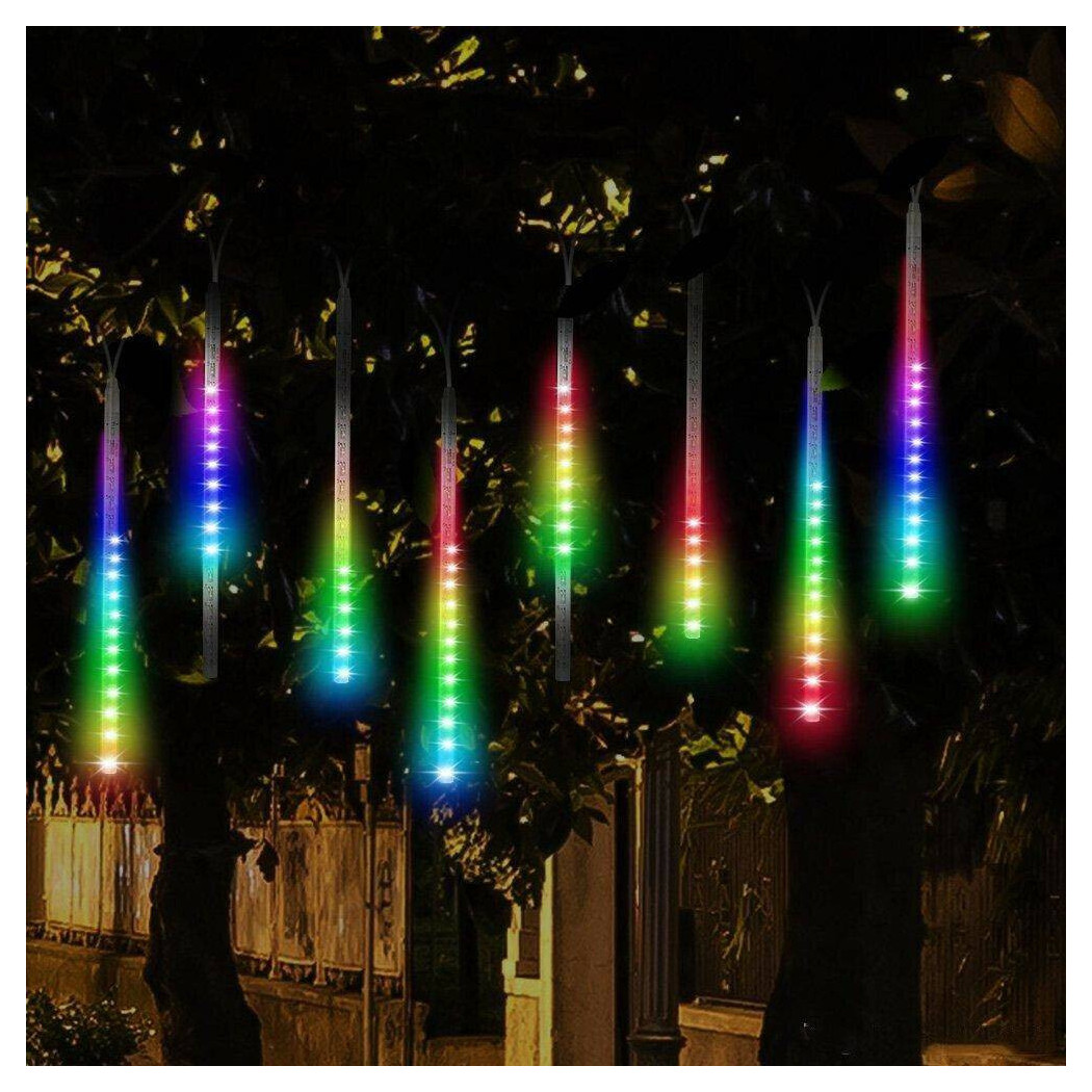 foto del prodotto trade shop luci di natale da esterno natalizie led effetto pioggia stella cadente multicolor 