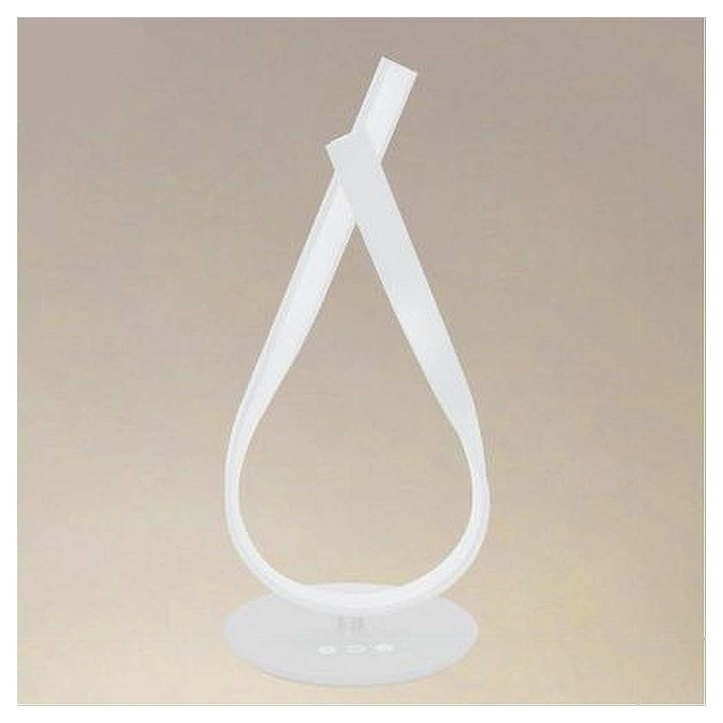 foto del prodotto trade shop lume intrecciato led bianco 12 watt lampada da tavolo moderno doppia luce 32705 