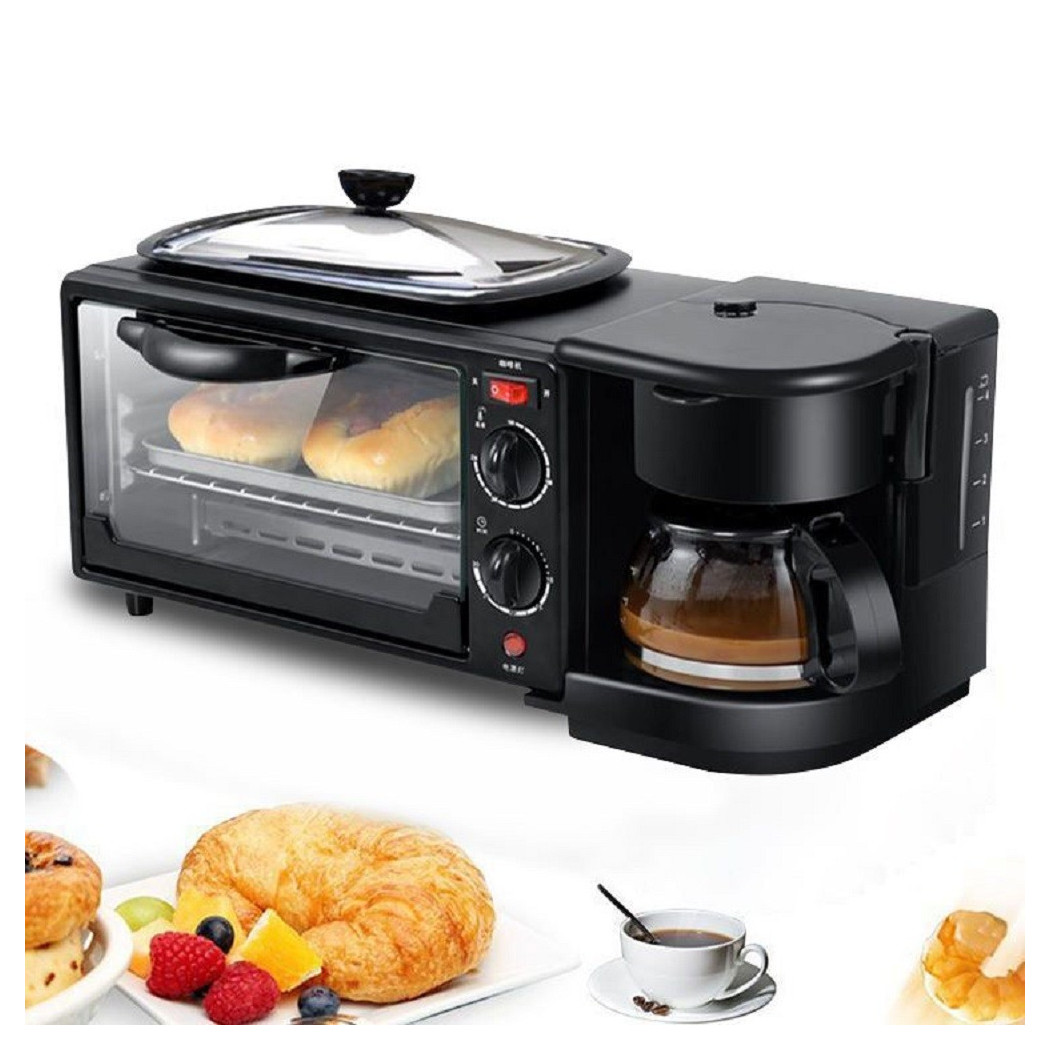 foto del prodotto trade shop macchina colazione elettrica 3in1 tx 8251 forno multifunzione padella caffettiera 