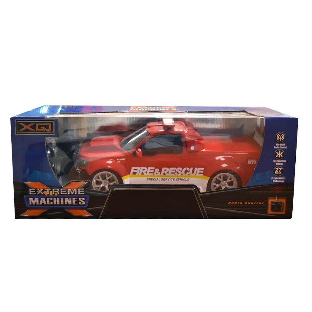 foto del prodotto trade shop macchina radiocomandata ford f150 fire e rescue con radiocomando a distanza 1 18 