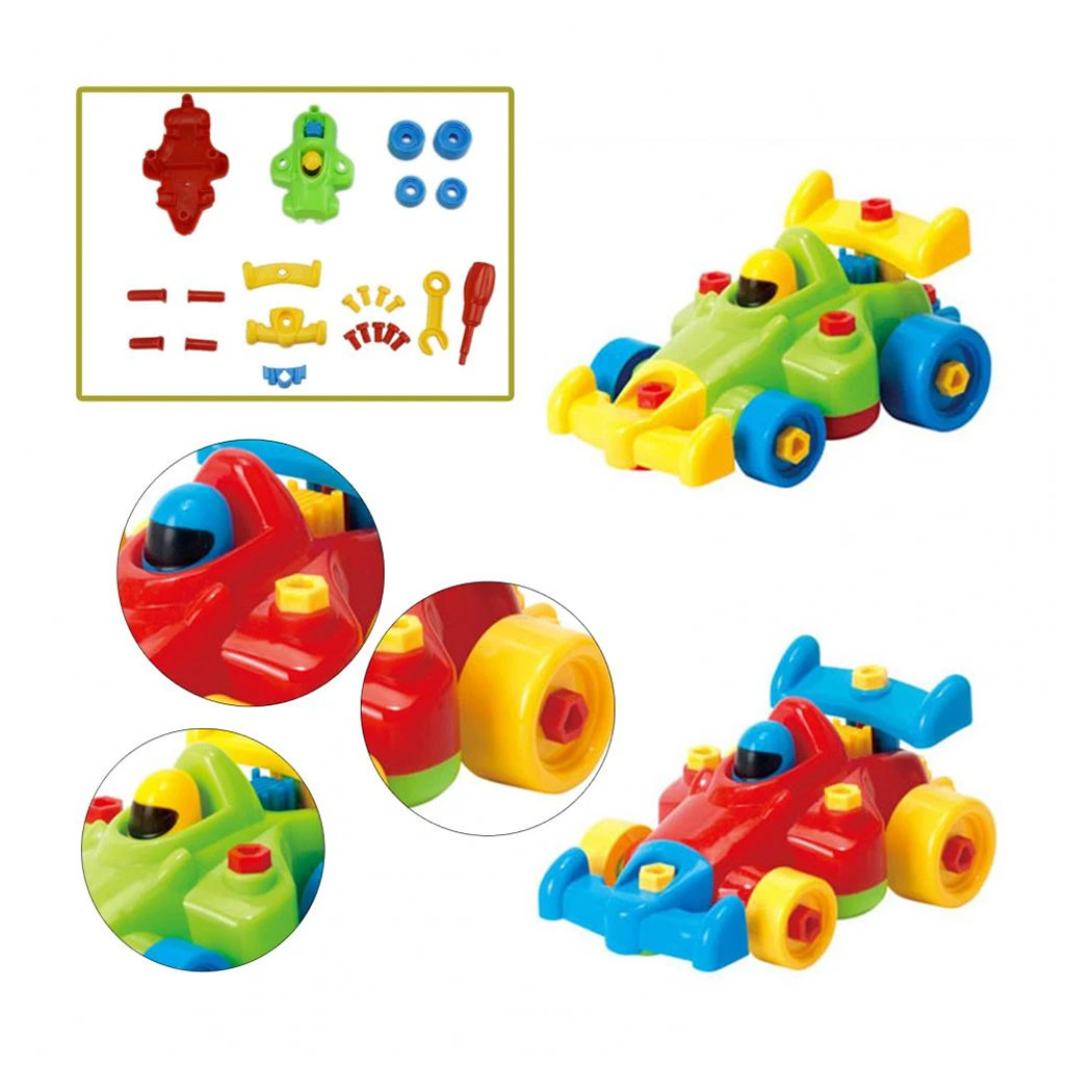 foto del prodotto trade shop macchinina da corsa formula uno giocattolo smonta e rimonta con set n.2 attrezzi 