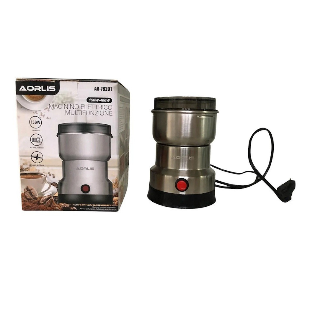 foto del prodotto trade shop macinacaff elettrico 150w lame acciaio multifunzione per chicchi caff spezie 