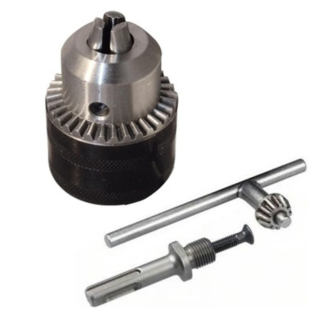 foto del prodotto trade shop mandrino a cremagliera per trapano da 13mm con adattatore sds plus ricambio 