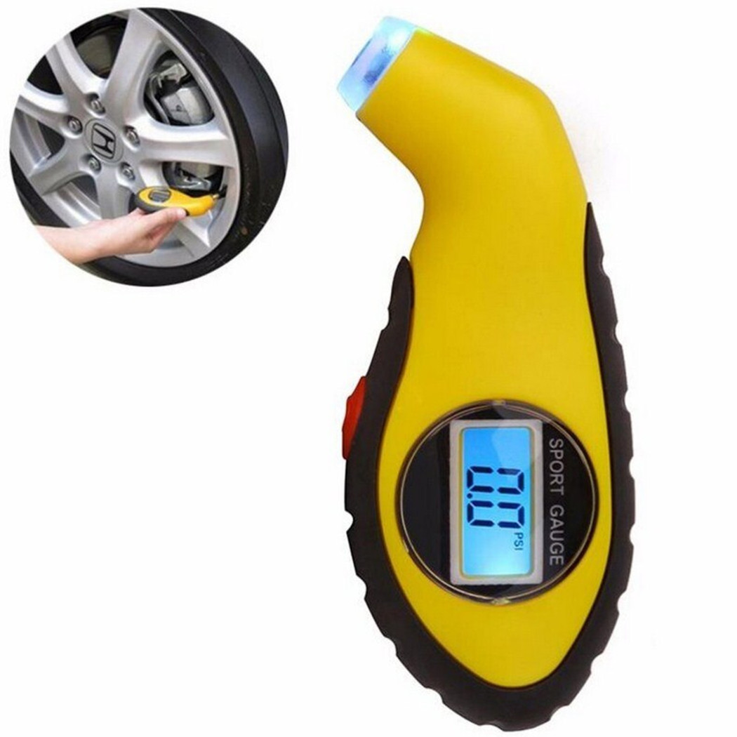 foto del prodotto trade shop manometro misuratore digitale di pressione gomme pneumatici per auto moto bici 