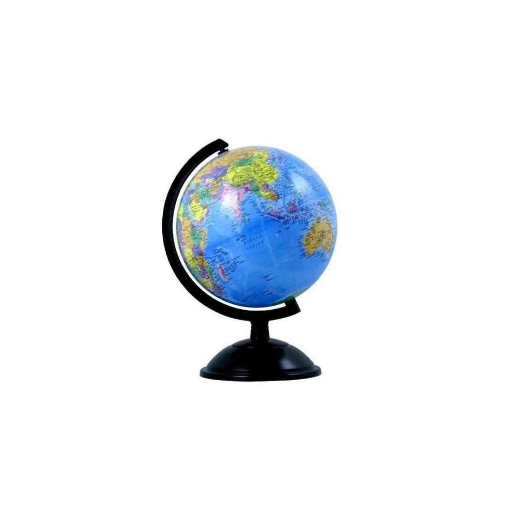 foto del prodotto trade shop mappamondo politico girevole diametro 14 cm da tavolo globo gioco terra casa 