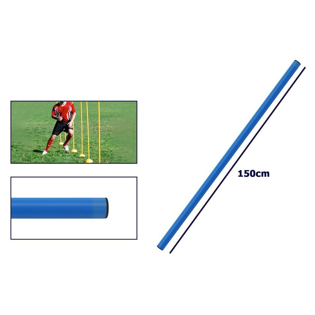 foto del prodotto trade shop marcatori per allenamento altezza 150 cm calcio barra ostacoli slalom fluo blu