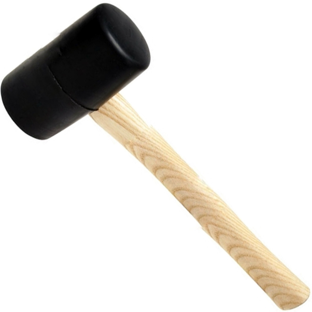foto del prodotto trade shop martello mazzuolo in gomma da 500g con manico in legno per rimuovere ammaccatura 