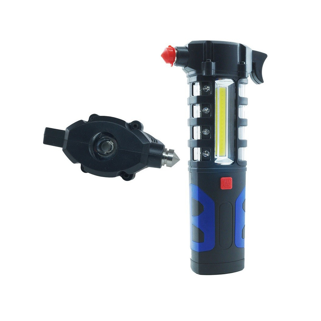 foto del prodotto trade shop martello rompi vetro con torcia led lampada emergenza calamitata zj80 