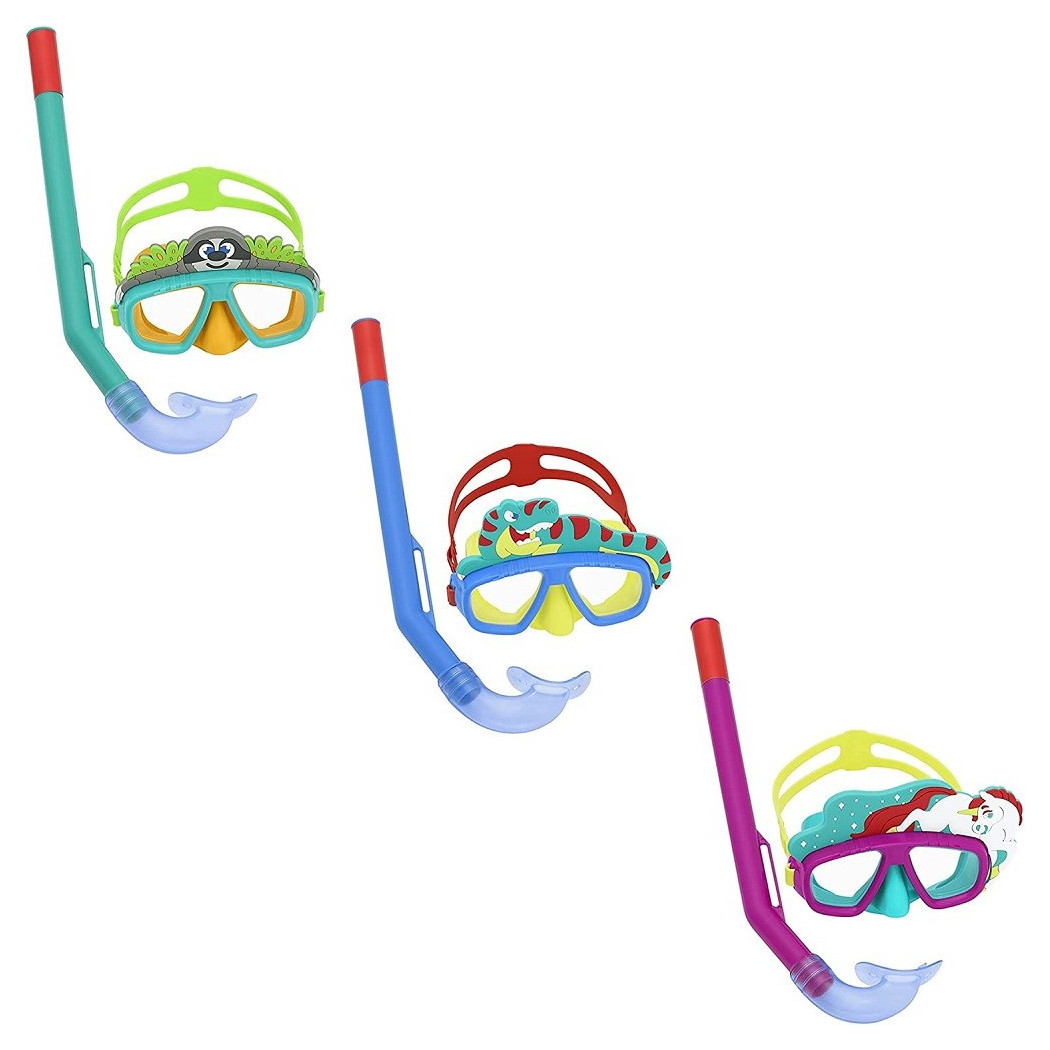 foto del prodotto trade shop maschera da snorkeling con boccaglio per bambini con animaletti 3 6 anni 24059 