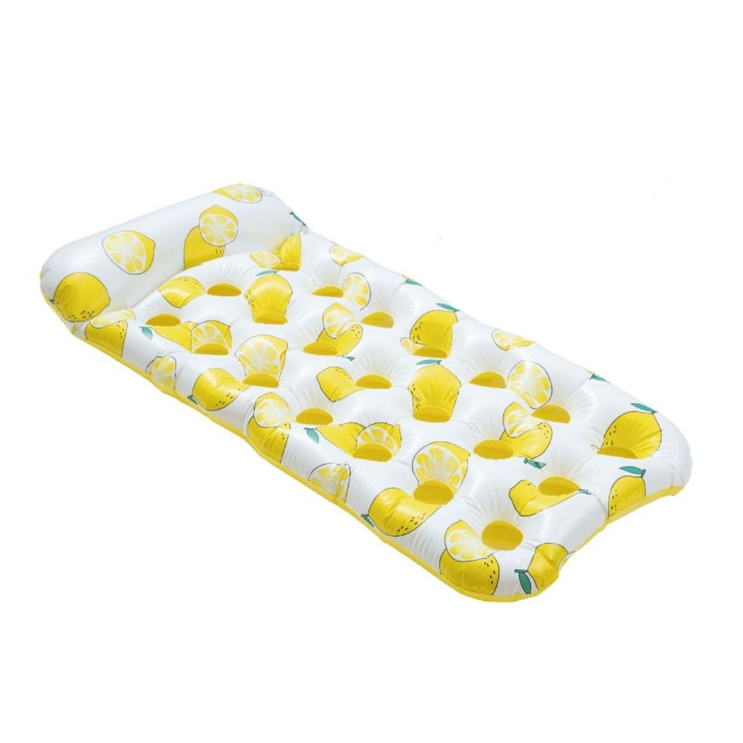 foto del prodotto trade shop materassino galleggiante gonfiabile con poggiatesta piscina design limoni 180x88cm 628530 