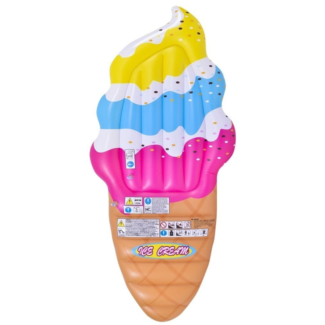 foto del prodotto trade shop materassino isola gonfiabile cono gelato in pvc mare piscina 170 x 79cm 
