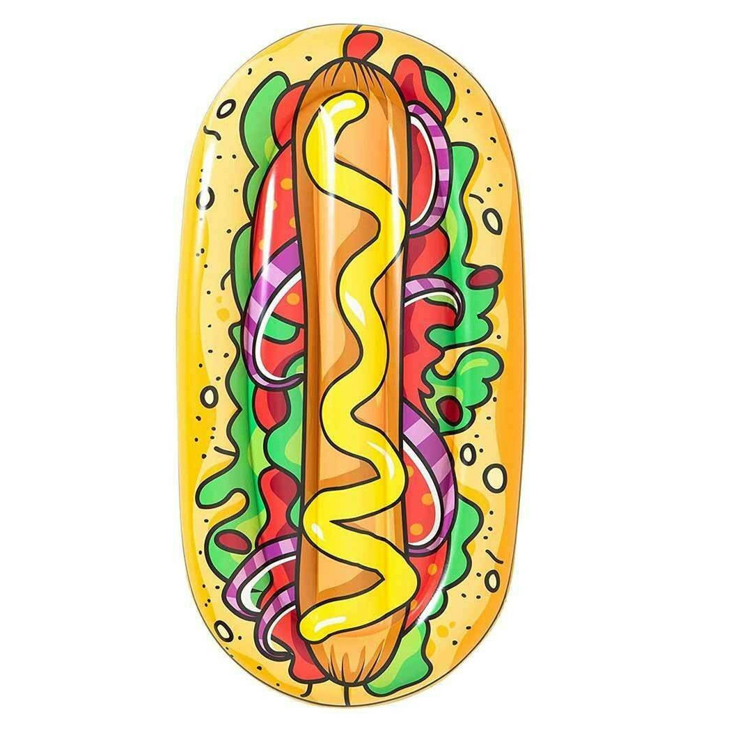 foto del prodotto trade shop materassino isola gonfiabile stampa hot dog pvc mare piscina 190 x 109 cm 