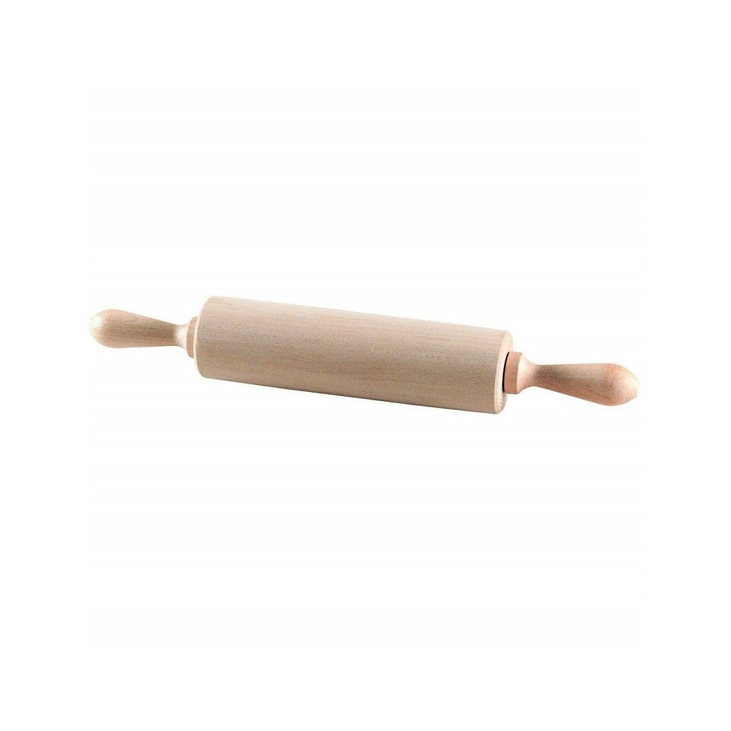 foto del prodotto trade shop mattarello 40cm in legno girevole stende pasta dolci pasticceria cucina rolling 