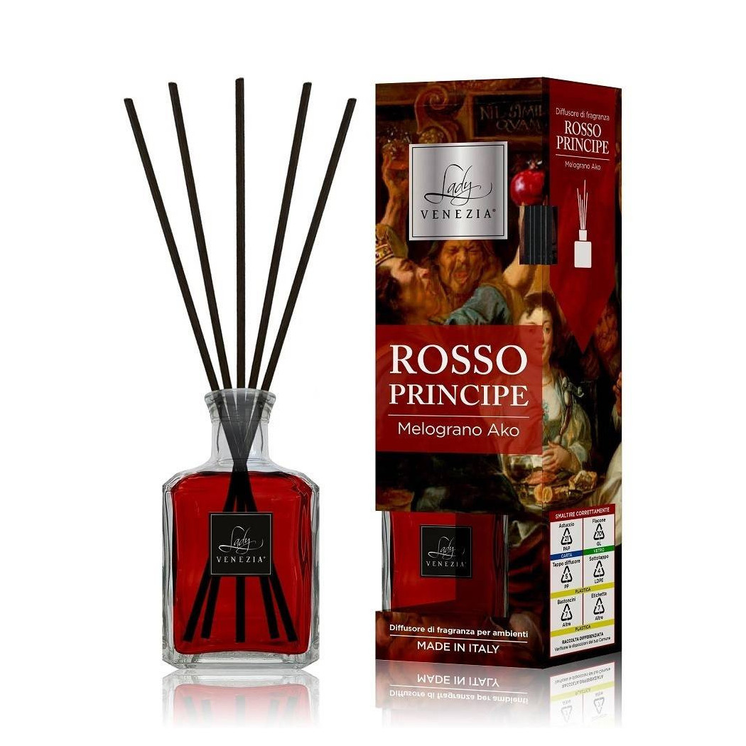 foto del prodotto trade shop maxi diffusore ambiente bastoncini fragranza rosso principe melograno ako 250 ml 