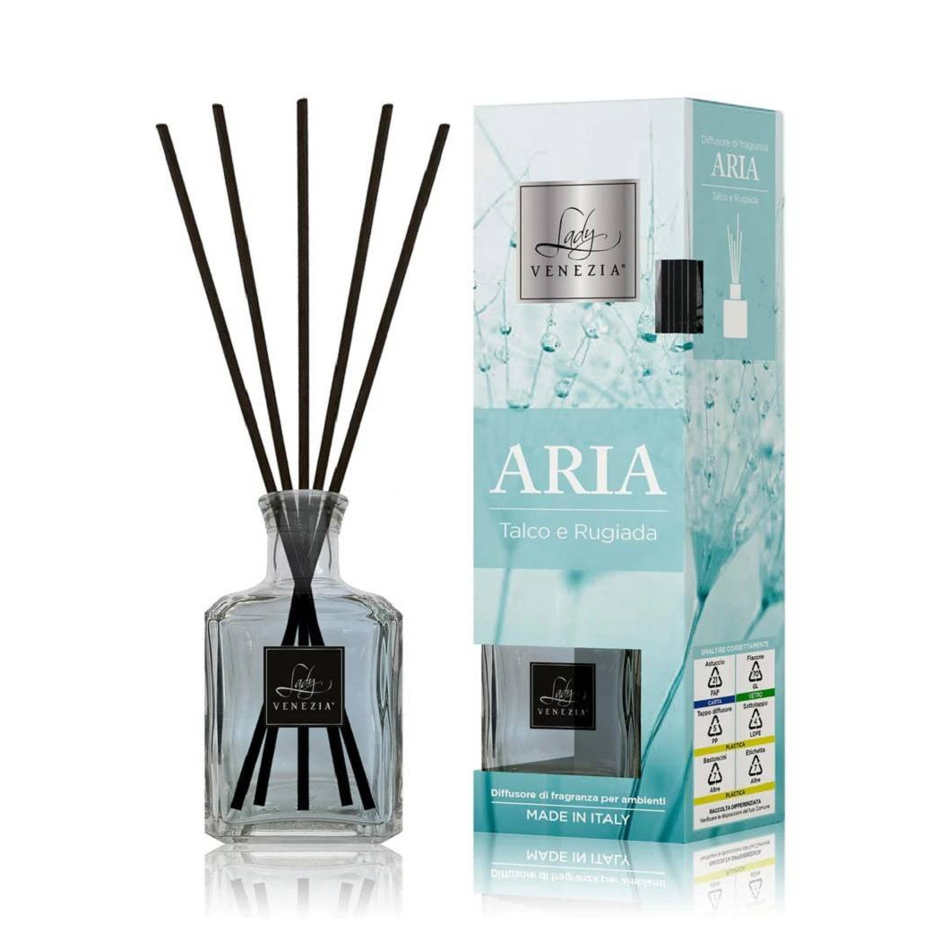 foto del prodotto trade shop maxi diffusore ambiente cubo con bastoncini fragranza aria talco e rugiada 250ml 
