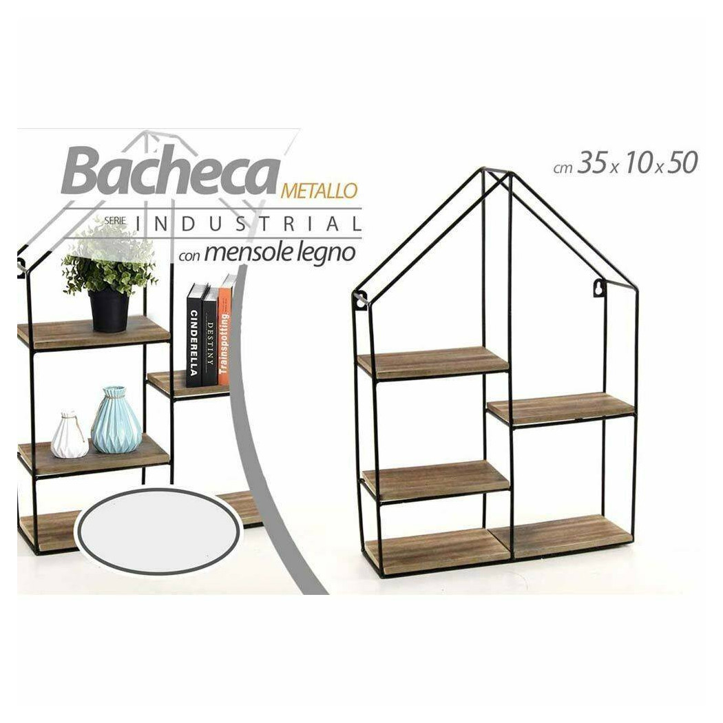 foto del prodotto trade shop mensola parete casa 4 mensole ripiani design moderno scaffale legno metallo 