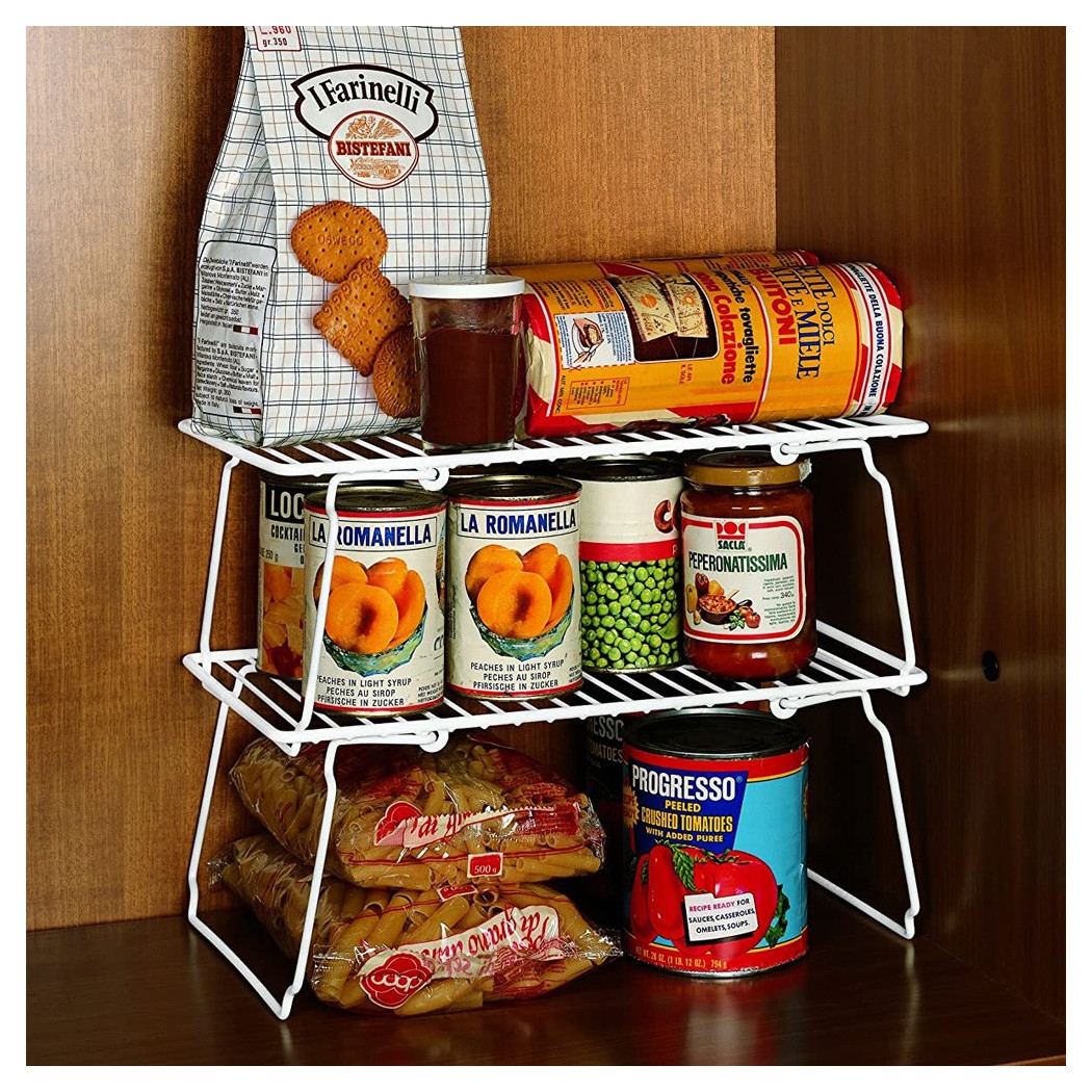 foto del prodotto trade shop mensola salvaspazio sovrapponibile organizer cucina armadio mobili smontabile 