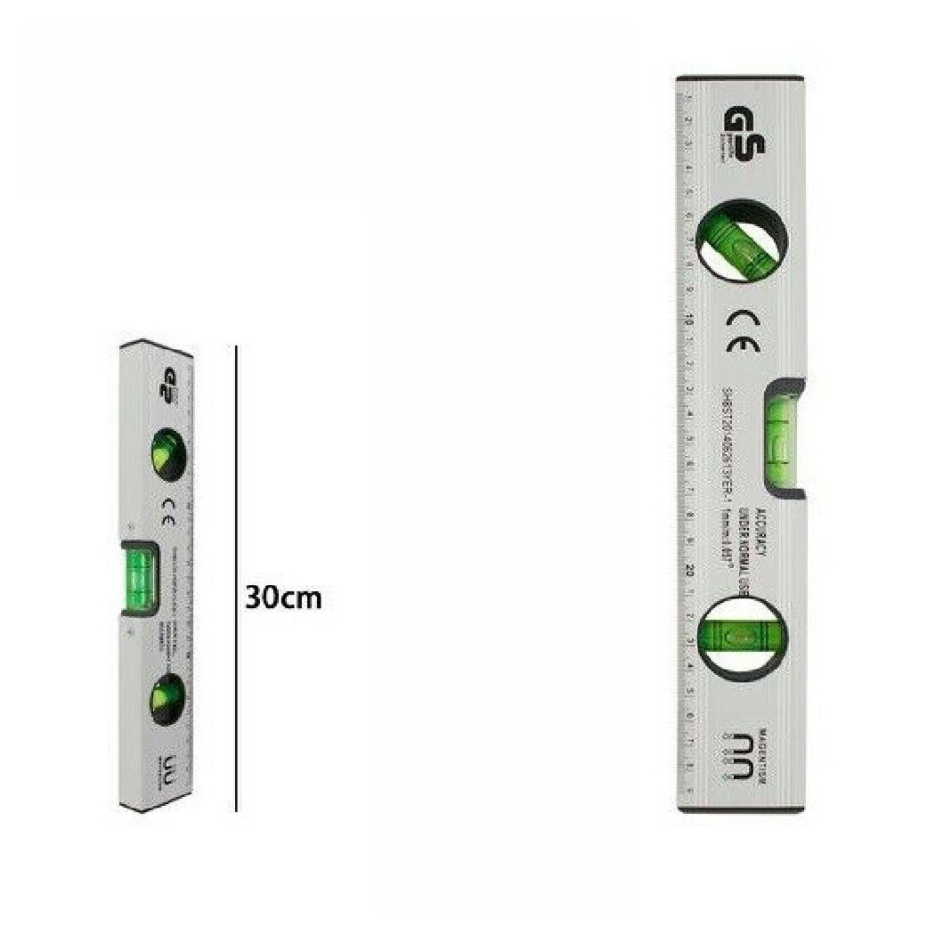 foto del prodotto trade shop metro livella metrica a bolla millimetrata 3 fiale bolle magnetica 30 cm 