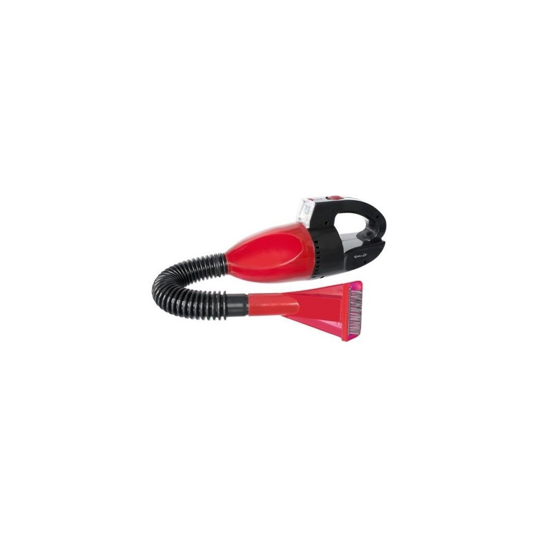 foto del prodotto trade shop mini aspirapolvere da auto con presa accendisigari e luce rosso 12v pulizia 