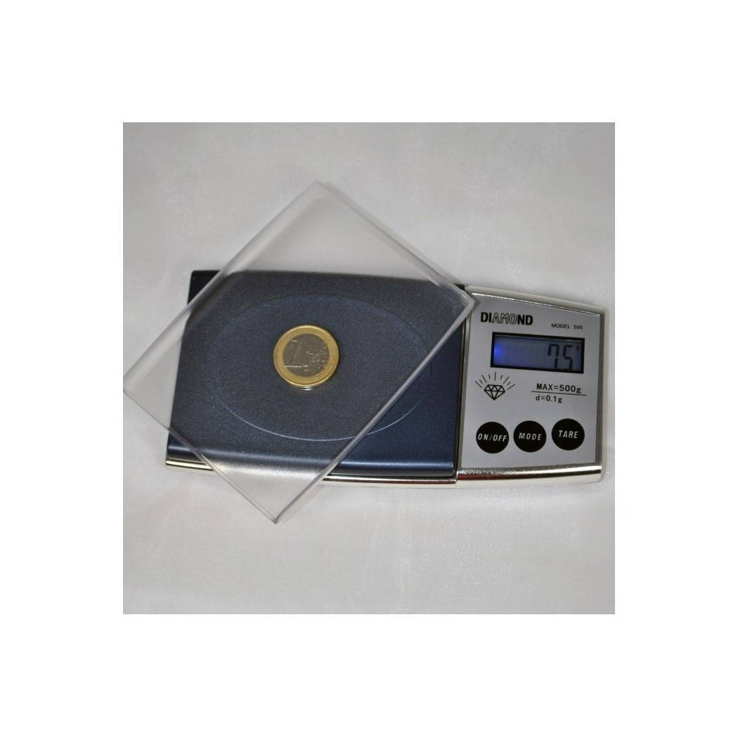 foto del prodotto trade shop mini bilancia bilancino digitale da 500 gr a 0.1 gr. precisione pesa oro vassoio 