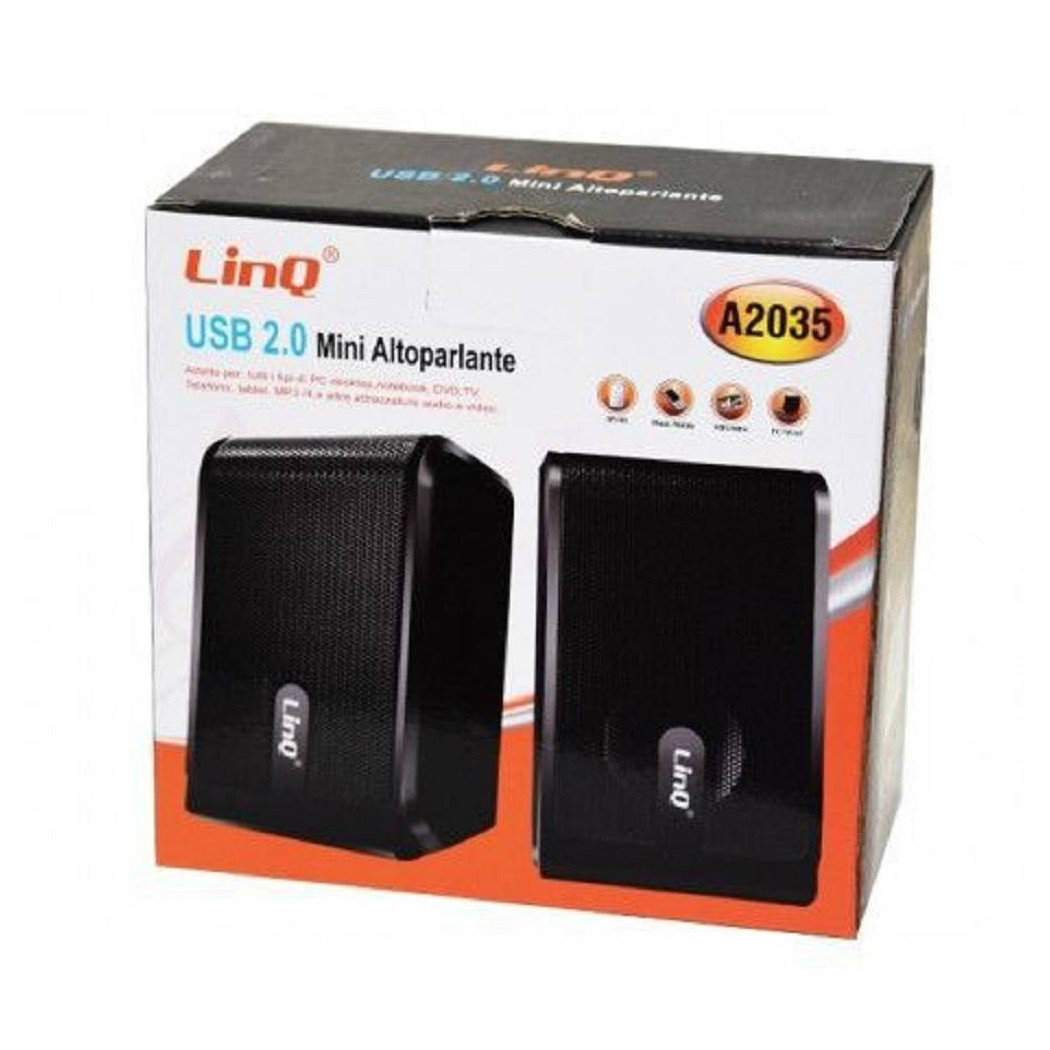 foto del prodotto trade shop mini casse altoparlanti stereo usb 2.0 per pc notebook dvd tv mp3 tablet a2035 
