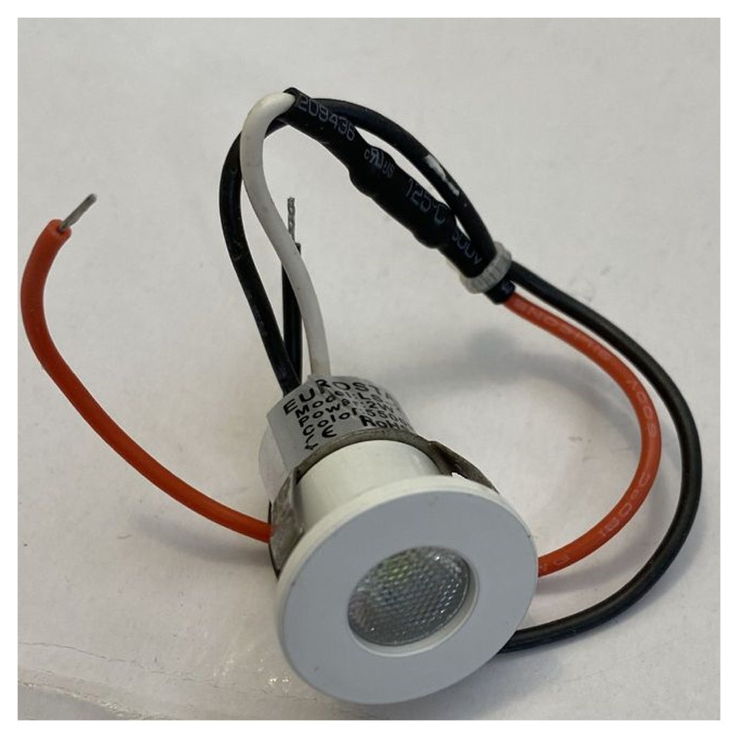 foto del prodotto trade shop mini faretto led 2 watt incasso 3v 5v luce calda 3000k punto luce diametro 20 mm 