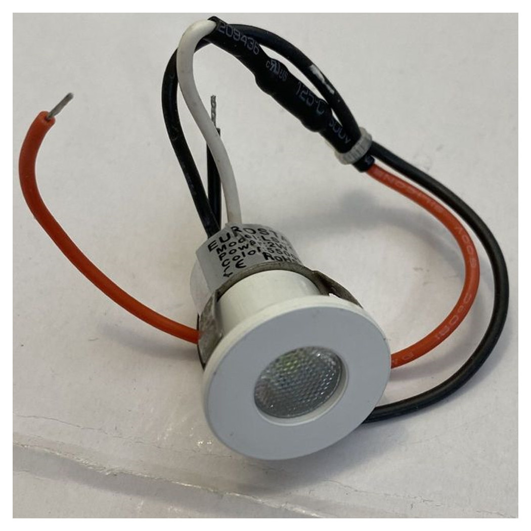 foto del prodotto trade shop mini faretto led 2 watt incasso 3v 5v luce fredda 6500k punto luce diametro 20mm 