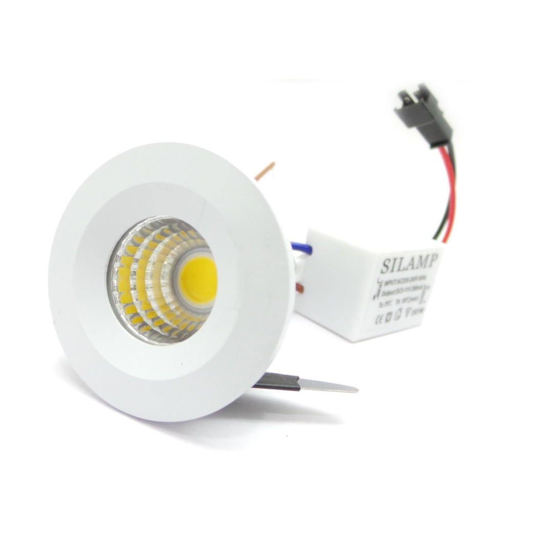 foto del prodotto trade shop mini faretto led da incasso 3w cob 40mm spot incasso molla luce calda fredda bianco caldo 