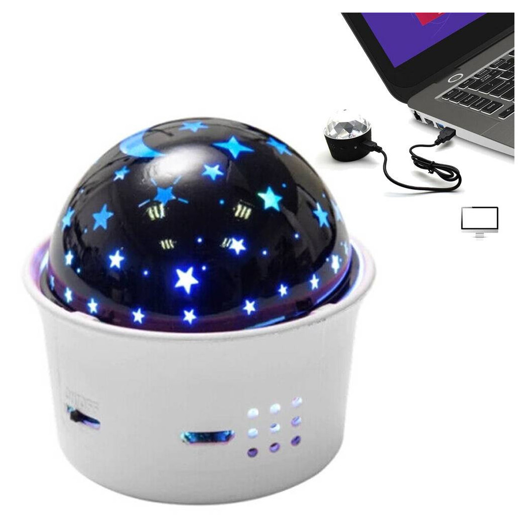 foto del prodotto trade shop mini proiettore di stelle controllo vocale led multicolor ricaricabile portatile 