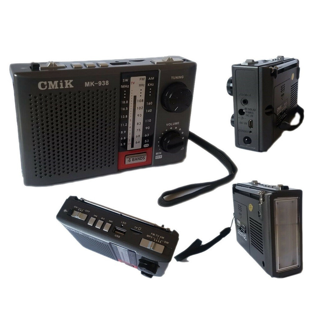 foto del prodotto trade shop mini radio portatile radiolina fm ricaricabile lettore mp3 usb microsd cmik mk938 