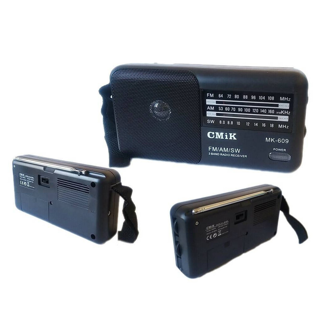 foto del prodotto trade shop mini radio portatile radiolina fm vintage lettore mp3 usb microsd cmik mk 609 