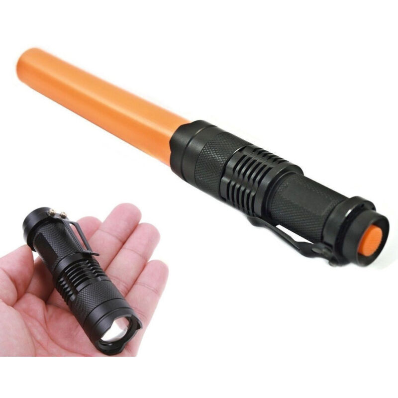 foto del prodotto trade shop mini torcia luce bianca led 3 w lumen ricaricabile resistente gancio segnalatore 