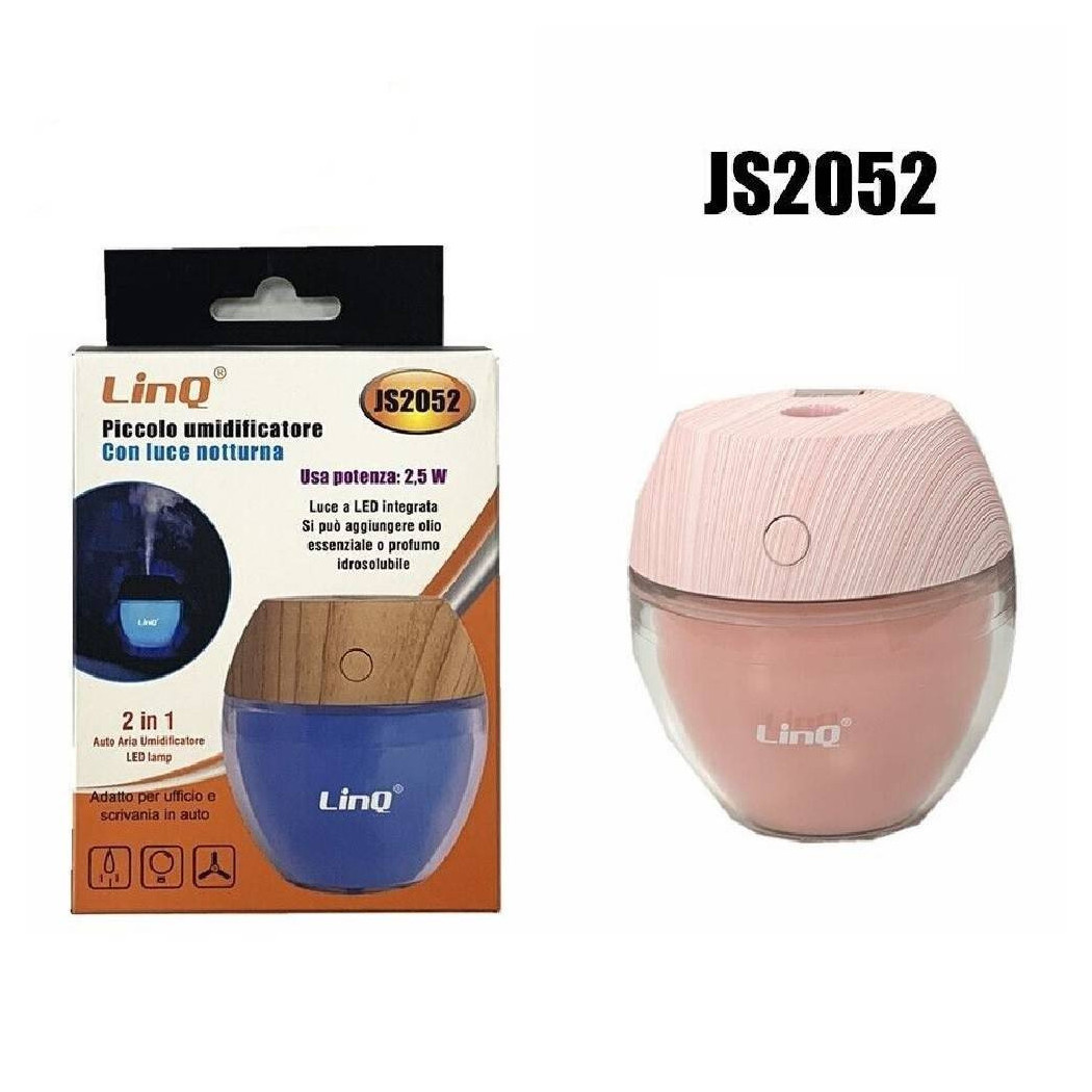 foto del prodotto trade shop mini umidificatore diffusore aroma profumo con luce notturna 2.5w ufficio js2052 