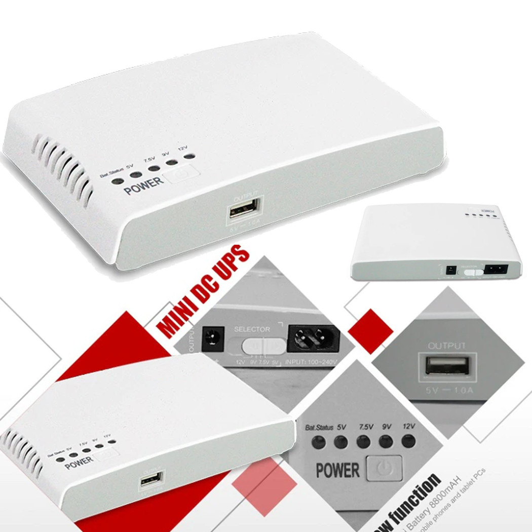 foto del prodotto trade shop mini ups alimentatore portatile batteria ricaricabile q a212 17 w backup router 