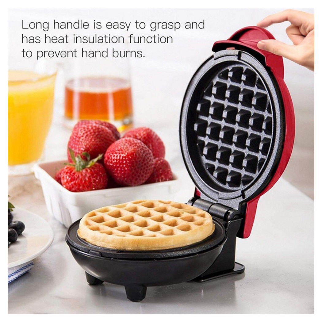 foto del prodotto trade shop mini waffle maker macchina antiaderente per waffle cialde frittelle 350w q hb66 