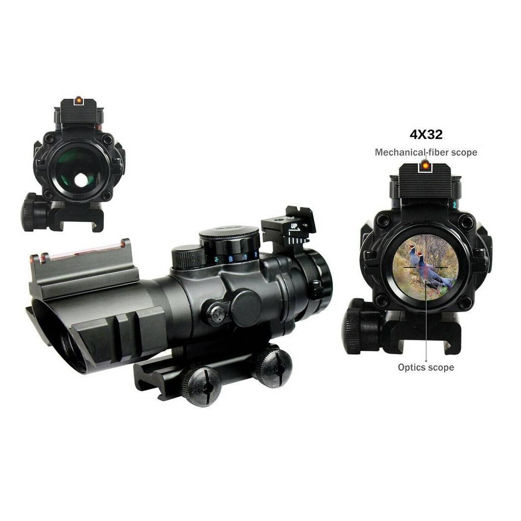 foto del prodotto trade shop mirino ottico di precisione per carabina fucile con reticolo illuminato 4x32 