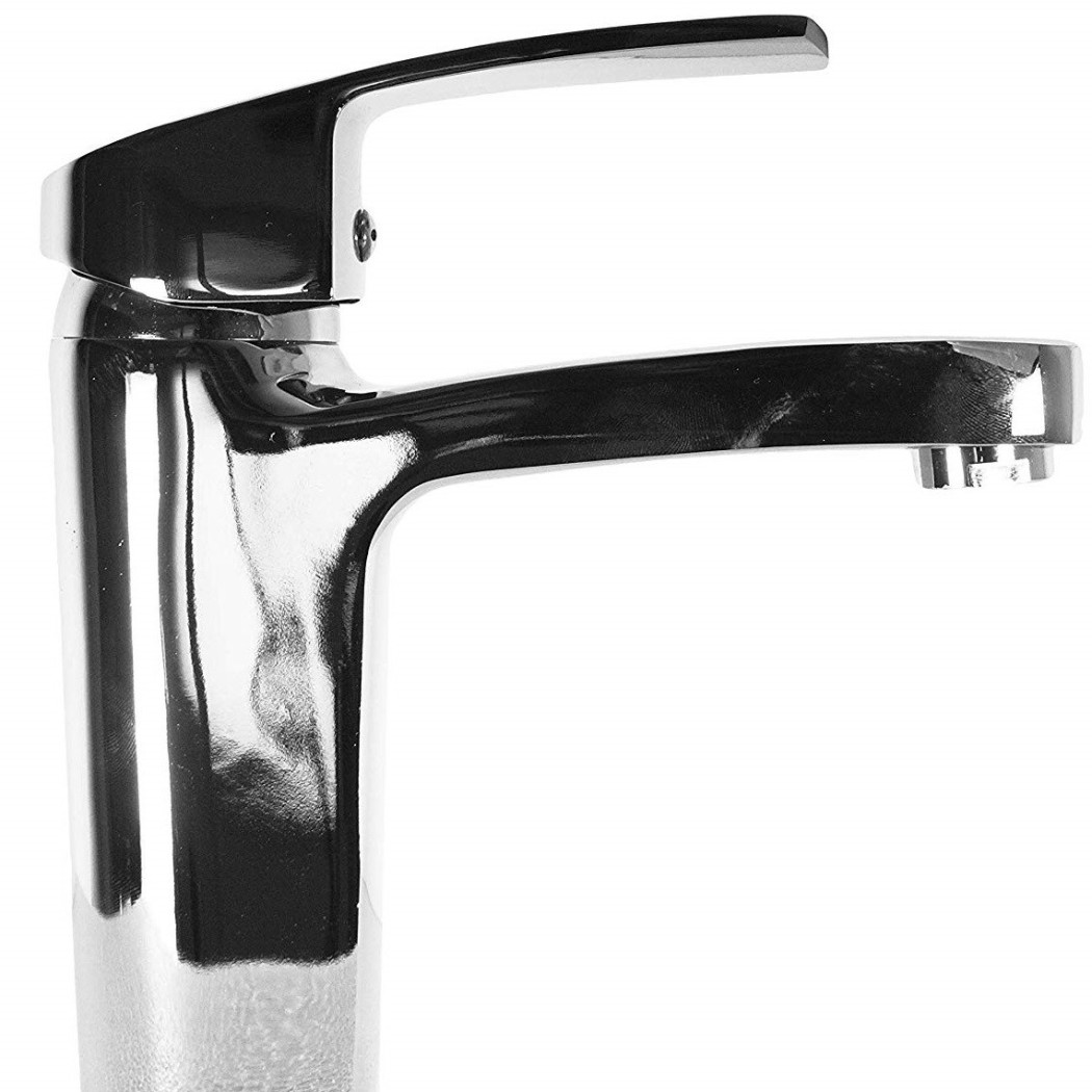 foto del prodotto trade shop miscelatore bagno lavandino 52966 piletta scarico filtro fisso doppio foro 