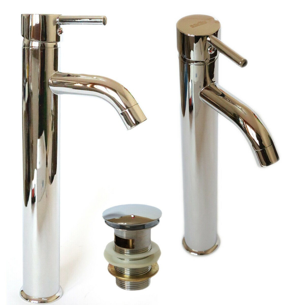 foto del prodotto trade shop miscelatore rubinetto alto bagno lavabo bidet vasca monocomando cromato 69015 