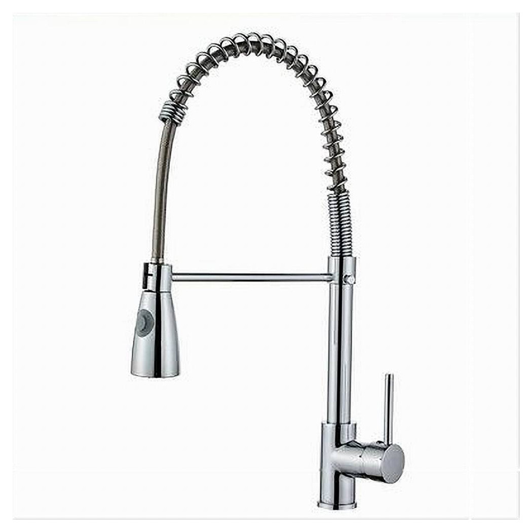 foto del prodotto trade shop - miscelatore rubinetto con doccetta a molla canna alta isola per cucina 87464 -