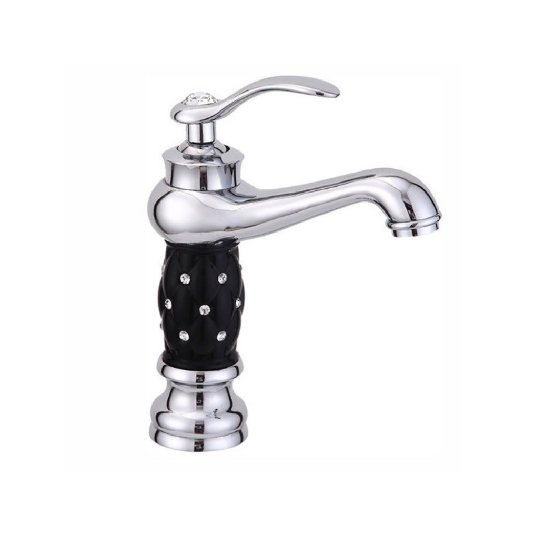 foto del prodotto trade shop miscelatore rubinetto glitter nero 52153 monoforo monocomando rubinetteria 
