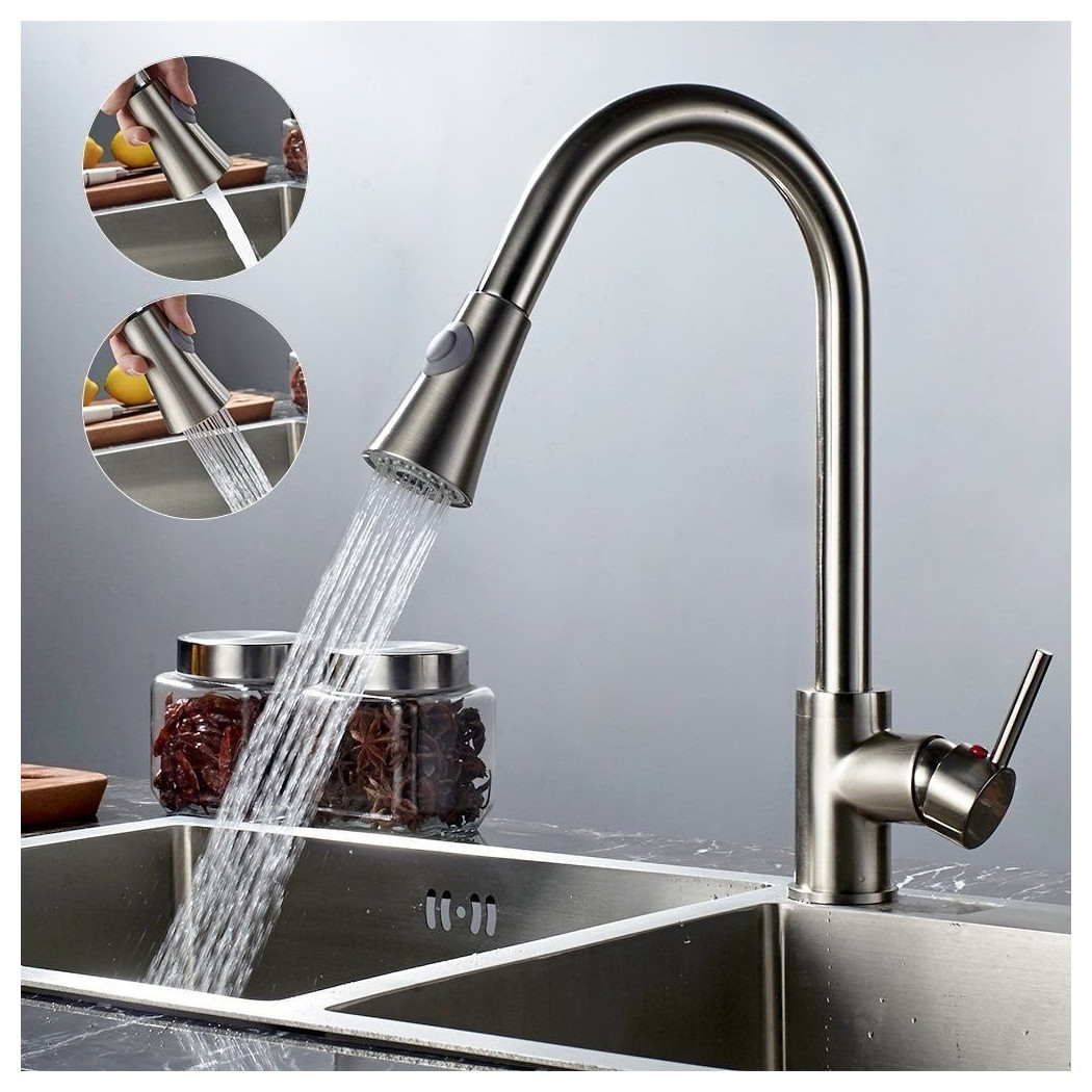 foto del prodotto trade shop - miscelatore rubinetto lavello s9011 doccetta monoforo monocomando rubinetteria -