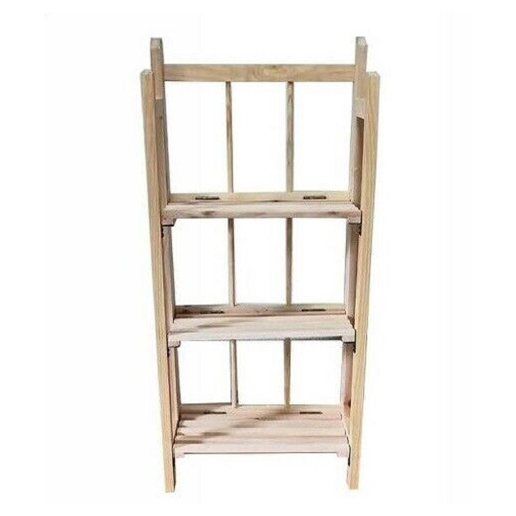 foto del prodotto trade shop mobile scaffale in legno 3 ripiani porta piante oggetti mensole arredamento 