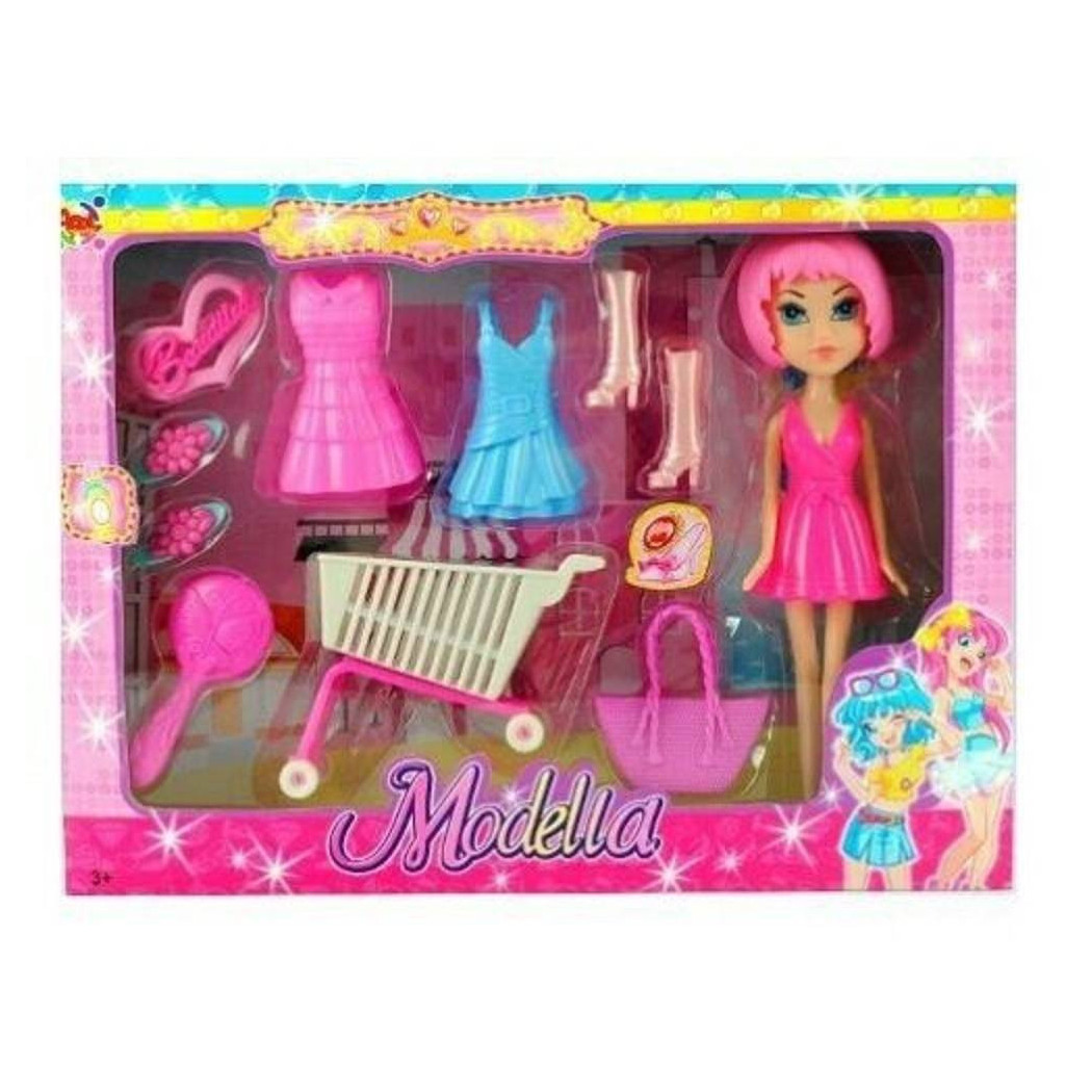 foto del prodotto trade shop modella con vestiti intercambiabili accessori vari giocattolo gioco bambina 