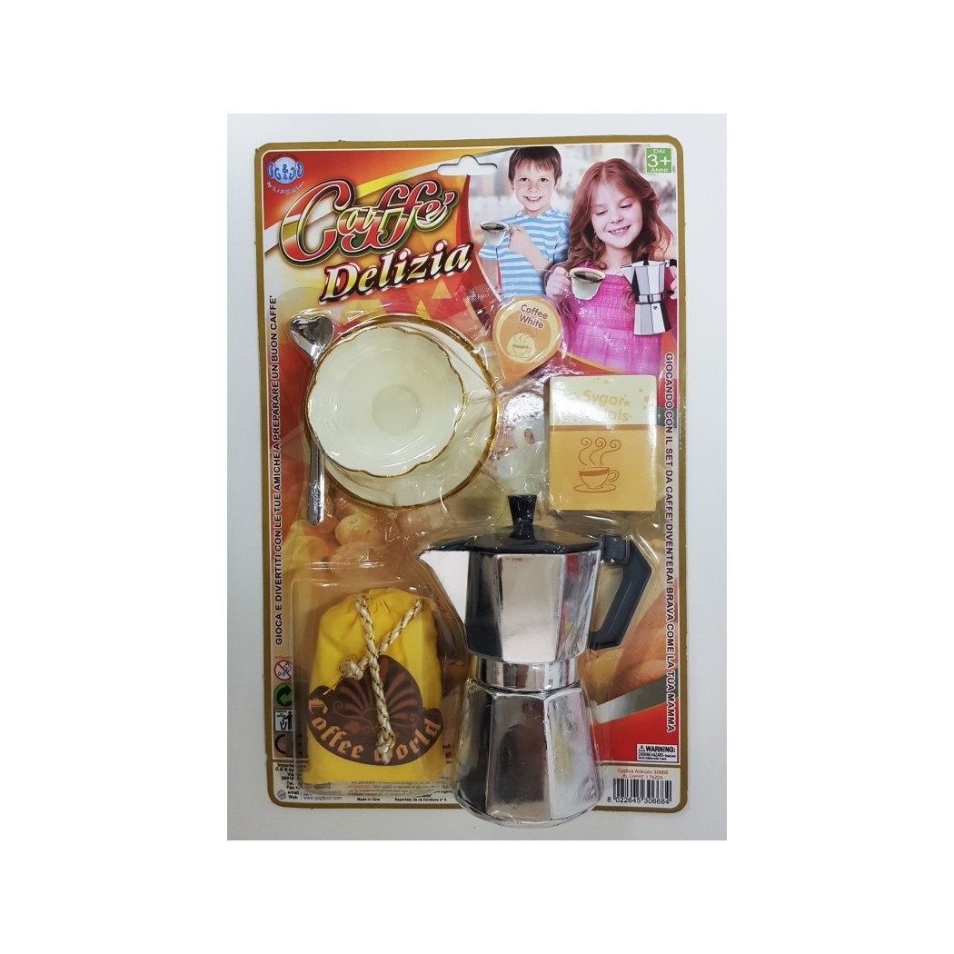 foto del prodotto trade shop moka caffettiera tazza con piatto cucchiaio caffe 39 zucchero latte gioco bambine 