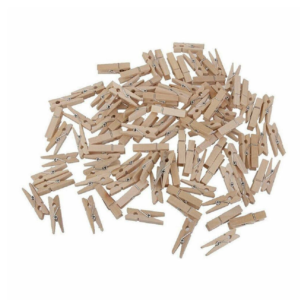foto del prodotto trade shop mollette in legno naturale appendifoto da 3.5cm mollettine decorazioni foto 100p 
